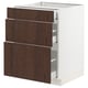 SEKTION / MAXIMERA Gabinete bajo+2 cajones, blanco/Sinarp marrón, 24x24x30 "