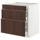 SEKTION / MAXIMERA Gabinete bajo+2 cajones, blanco/Sinarp marrón, 30x24x30 "