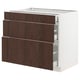 SEKTION / MAXIMERA Gabinete bajo+2 cajones, blanco/Sinarp marrón, 36x24x30 "