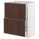SEKTION / MAXIMERA Gabinete bajo+2 cajones, blanco/Sinarp marrón, 24x15x30 "