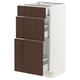 SEKTION / MAXIMERA Gabinete bajo+2 cajones, blanco/Sinarp marrón, 15x15x30 "