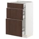 SEKTION / MAXIMERA Gabinete bajo+2 cajones, blanco/Sinarp marrón, 18x15x30 "