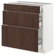 SEKTION / MAXIMERA Gabinete bajo+2 cajones, blanco/Sinarp marrón, 30x15x30 "