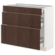 SEKTION / MAXIMERA Gabinete bajo+2 cajones, blanco/Sinarp marrón, 36x15x30 "