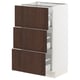 SEKTION / MAXIMERA Gabinete bajo+2 cajones, blanco/Sinarp marrón, 18x15x30 "