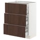 SEKTION / MAXIMERA Gabinete bajo+2 cajones, blanco/Sinarp marrón, 24x15x30 "