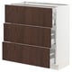 SEKTION / MAXIMERA Gabinete bajo+2 cajones, blanco/Sinarp marrón, 30x15x30 "