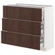 SEKTION / MAXIMERA Gabinete bajo+2 cajones, blanco/Sinarp marrón, 36x15x30 "