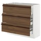 SEKTION / MAXIMERA Gabinete bajo+2 cajones, blanco/Stensta chapa de fresno marrón oscuro, 36x15x30 "