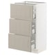 SEKTION / MAXIMERA Gabinete bajo+2 cajones, blanco/Stensund beige, 18x15x30 "
