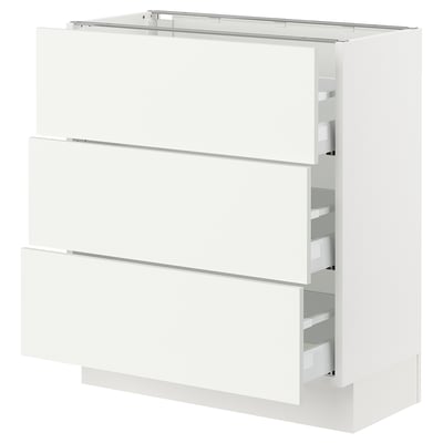 SEKTION / MAXIMERA Gabinete bajo+2 cajones, blanco/Vallstena blanco, 30x15x30 "