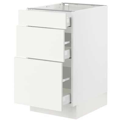 SEKTION / MAXIMERA Gabinete bajo+2 cajones, blanco/Vallstena blanco, 18x24x30 "