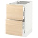 SEKTION / MAXIMERA Gabinete bajo+2 frentes/3 cajones, blanco/Askersund efecto de fresno claro, 18x24x30 "