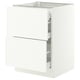 SEKTION / MAXIMERA Gabinete bajo+2 frentes/3 cajones, blanco/Aspudden blanco mate, 24x24x30 "