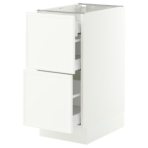SEKTION / MAXIMERA Gabinete bajo+2 frentes/3 cajones, blanco/Aspudden blanco mate, 15x24x30 "
