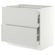 SEKTION / MAXIMERA Gabinete bajo+2 frentes/3 cajones, blanco/Aspudden gris claro, 36x24x30 "