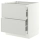 SEKTION / MAXIMERA Gabinete bajo+2 frentes/3 cajones, blanco/Aspudden gris claro, 30x24x30 "