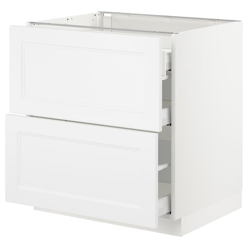 SEKTION / MAXIMERA Gabinete bajo+2 frentes/3 cajones, blanco/Axstad blanco mate, 30x24x30 "
