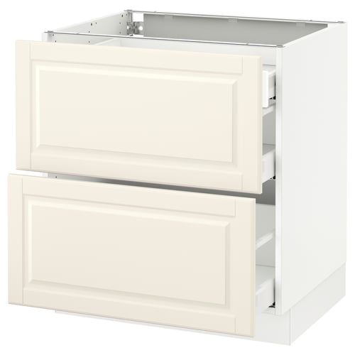 SEKTION / MAXIMERA Gabinete bajo+2 frentes/3 cajones, blanco/Bodbyn color hueso, 30x24x30 "