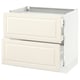 SEKTION / MAXIMERA Gabinete bajo+2 frentes/3 cajones, blanco/Bodbyn color hueso, 36x24x30 "
