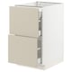 SEKTION / MAXIMERA Gabinete bajo+2 frentes/3 cajones, blanco/Havstorp beige, 18x24x30 "