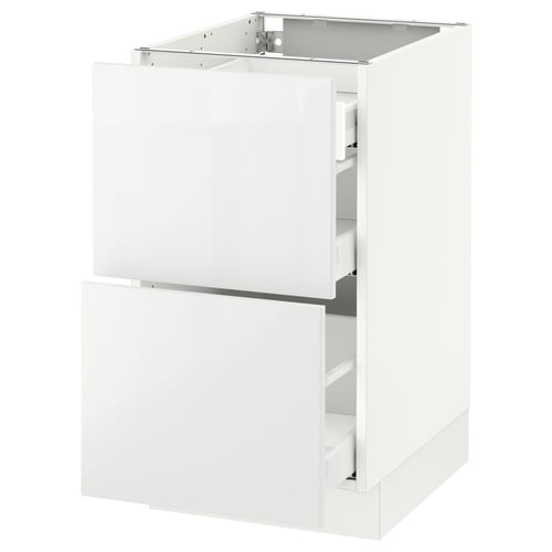 SEKTION / MAXIMERA Gabinete bajo+2 frentes/3 cajones, blanco/Ringhult blanco, 18x24x30 "