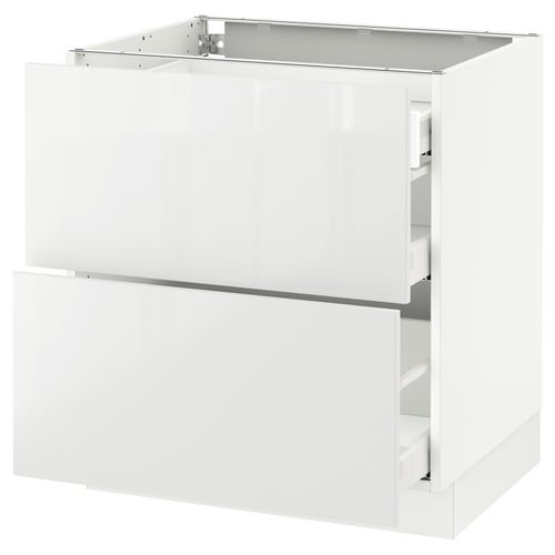 SEKTION / MAXIMERA Gabinete bajo+2 frentes/3 cajones, blanco/Ringhult blanco, 30x24x30 "