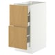 SEKTION / MAXIMERA Gabinete bajo+2 frentes/3 cajones, blanco/Sinarp chapa de roble, 15x24x30 "
