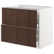 SEKTION / MAXIMERA Gabinete bajo+2 frentes/3 cajones, blanco/Sinarp marrón, 36x24x30 "