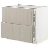 SEKTION / MAXIMERA Gabinete bajo+2 frentes/3 cajones, blanco/Stensund beige, 36x24x30 "