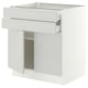 SEKTION / MAXIMERA Gabinete bajo+2 puertas/2 cajones, blanco/Aspudden gris claro, 30x24x30 "