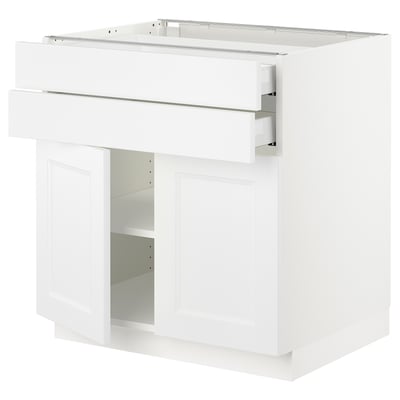 SEKTION / MAXIMERA Gabinete bajo+2 puertas/2 cajones, blanco/Axstad blanco mate, 30x24x30 "