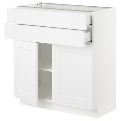 SEKTION / MAXIMERA Gabinete bajo+2 puertas/2 cajones, blanco/Axstad blanco mate, 30x15x30 "