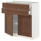 SEKTION / MAXIMERA Gabinete bajo+2 puertas/2 cajones, blanco Enköping/marrón efecto de nogal, 30x15x30 "