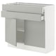 SEKTION / MAXIMERA Gabinete bajo+2 puertas/2 cajones, blanco/Havstorp gris claro, 36x15x30 "