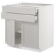 SEKTION / MAXIMERA Gabinete bajo+2 puertas/2 cajones, blanco/Lerhyttan gris claro, 30x24x30 "