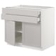 SEKTION / MAXIMERA Gabinete bajo+2 puertas/2 cajones, blanco/Lerhyttan gris claro, 36x24x30 "