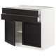 SEKTION / MAXIMERA Gabinete bajo+2 puertas/2 cajones, blanco/Lerhyttan teñido en negro, 36x24x30 "