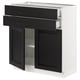 SEKTION / MAXIMERA Gabinete bajo+2 puertas/2 cajones, blanco/Lerhyttan teñido en negro, 30x15x30 "