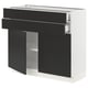 SEKTION / MAXIMERA Gabinete bajo+2 puertas/2 cajones, blanco/Nickebo antracita mate, 36x15x30 "