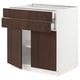 SEKTION / MAXIMERA Gabinete bajo+2 puertas/2 cajones, blanco/Sinarp marrón, 30x24x30 "