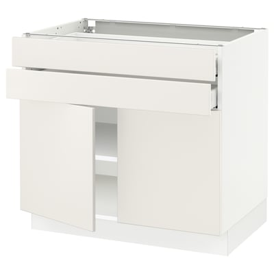 SEKTION / MAXIMERA Gabinete bajo+2 puertas/2 cajones, blanco/Veddinge blanco, 36x24x30 "