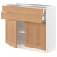 SEKTION / MAXIMERA Gabinete bajo+2 puertas/2 cajones, blanco/Vedhamn roble, 36x15x30 "