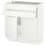 SEKTION / MAXIMERA Gabinete bajo+2 puertas/2 cajones, blanco/Voxtorp blanco mate, 30x15x30 "