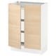 SEKTION / MAXIMERA Gabinete bajo+2 puertas/3 cajones, blanco/Askersund efecto de fresno claro, 24x15x30 "
