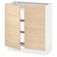SEKTION / MAXIMERA Gabinete bajo+2 puertas/3 cajones, blanco/Askersund efecto de fresno claro, 30x15x30 "