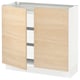 SEKTION / MAXIMERA Gabinete bajo+2 puertas/3 cajones, blanco/Askersund efecto de fresno claro, 36x15x30 "