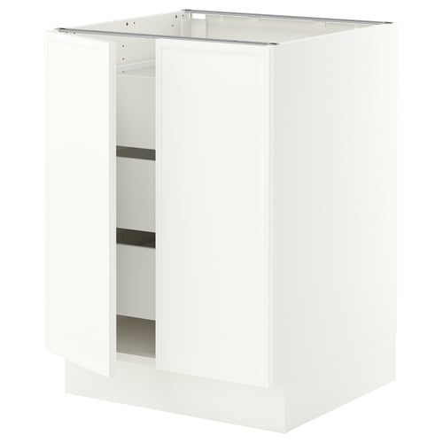 SEKTION / MAXIMERA Gabinete bajo+2 puertas/3 cajones, blanco/Aspudden blanco mate, 24x24x30 "