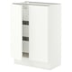 SEKTION / MAXIMERA Gabinete bajo+2 puertas/3 cajones, blanco/Aspudden blanco mate, 24x15x30 "