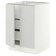 SEKTION / MAXIMERA Gabinete bajo+2 puertas/3 cajones, blanco/Aspudden gris claro, 24x24x30 "